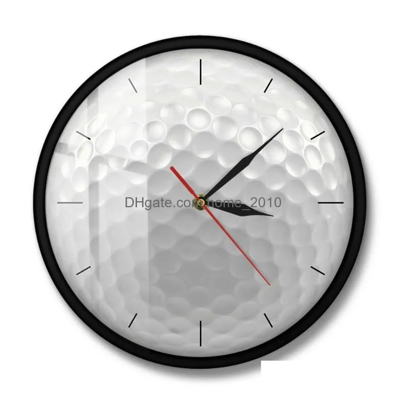 wall clocks golf ball round frameless clock silent non ticking 3d vision decorative watch sports club art golfers giftwall clockll