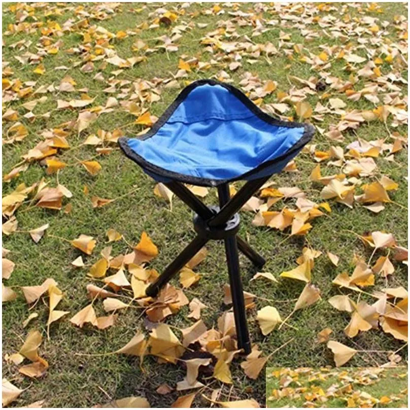 Camp Furniture 2023 Outdoor Portable Fishing Chairs Casting Folding Stool Triangle Foldable Convenient Accessories 230605 Drop Delive Dhspk