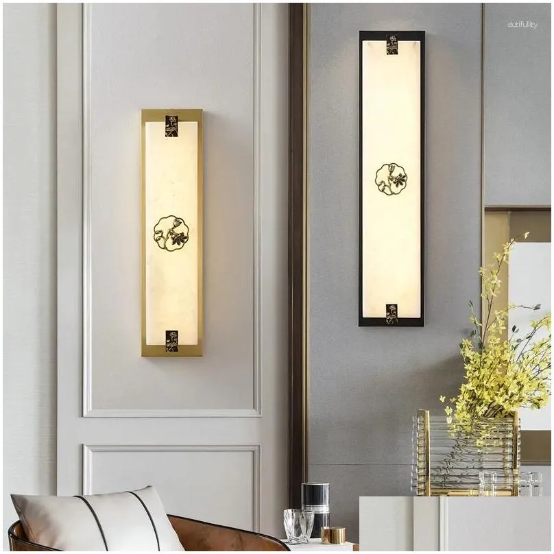 wall lamps ulani contemporary brass lamp led 3 colors vintage marble creative sconce light for home living room bedroom