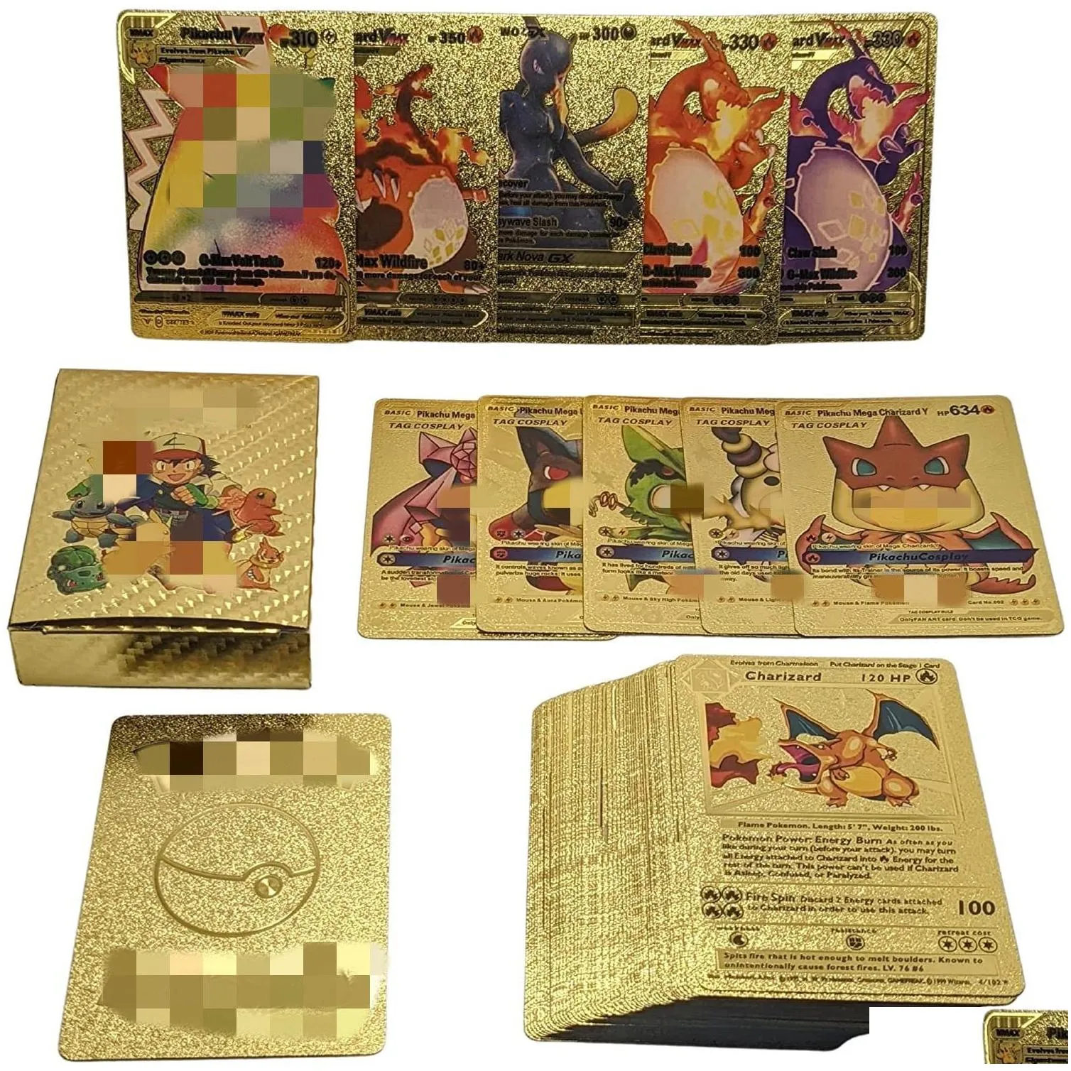 card games anime cartoon elf bronzing card gold foil cards battle