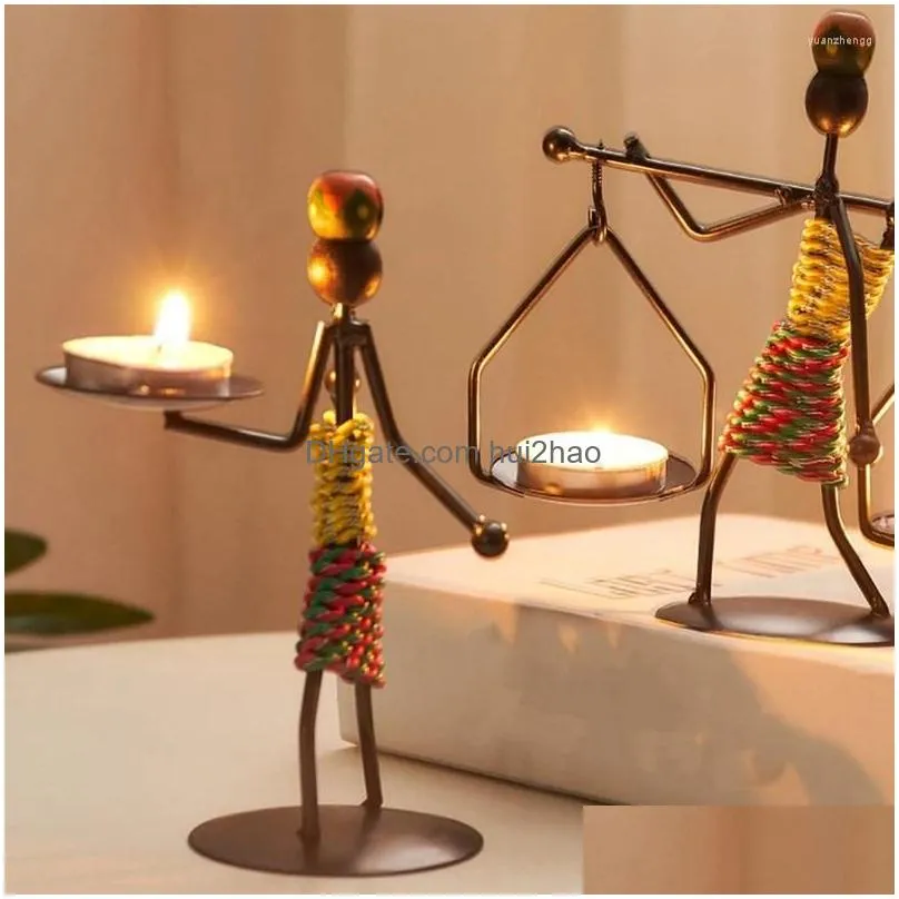 candle holders handmade holder crafts miniature wrought decoration retro durable easy install to use