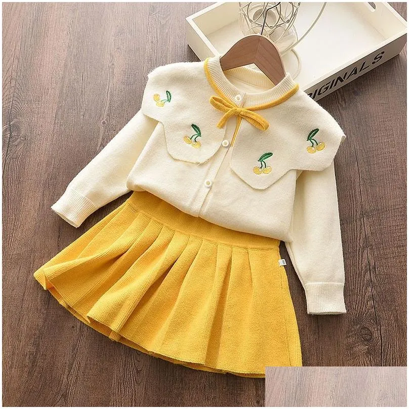 Girl`S Dresses Girls Dresses Autumn Toddler Winter Baby Dres Girl Knit Dress Ruffled Sleeve Sweater Clothing Lace 230204 Drop Delivery Dh3Ij