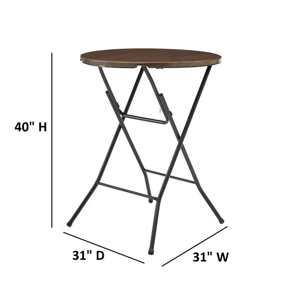 Camp Furniture 31 Round High-Top Folding Table Walnut Drop Delivery Sports Outdoors Camping Hiking Hiking And Camping Dhkpg