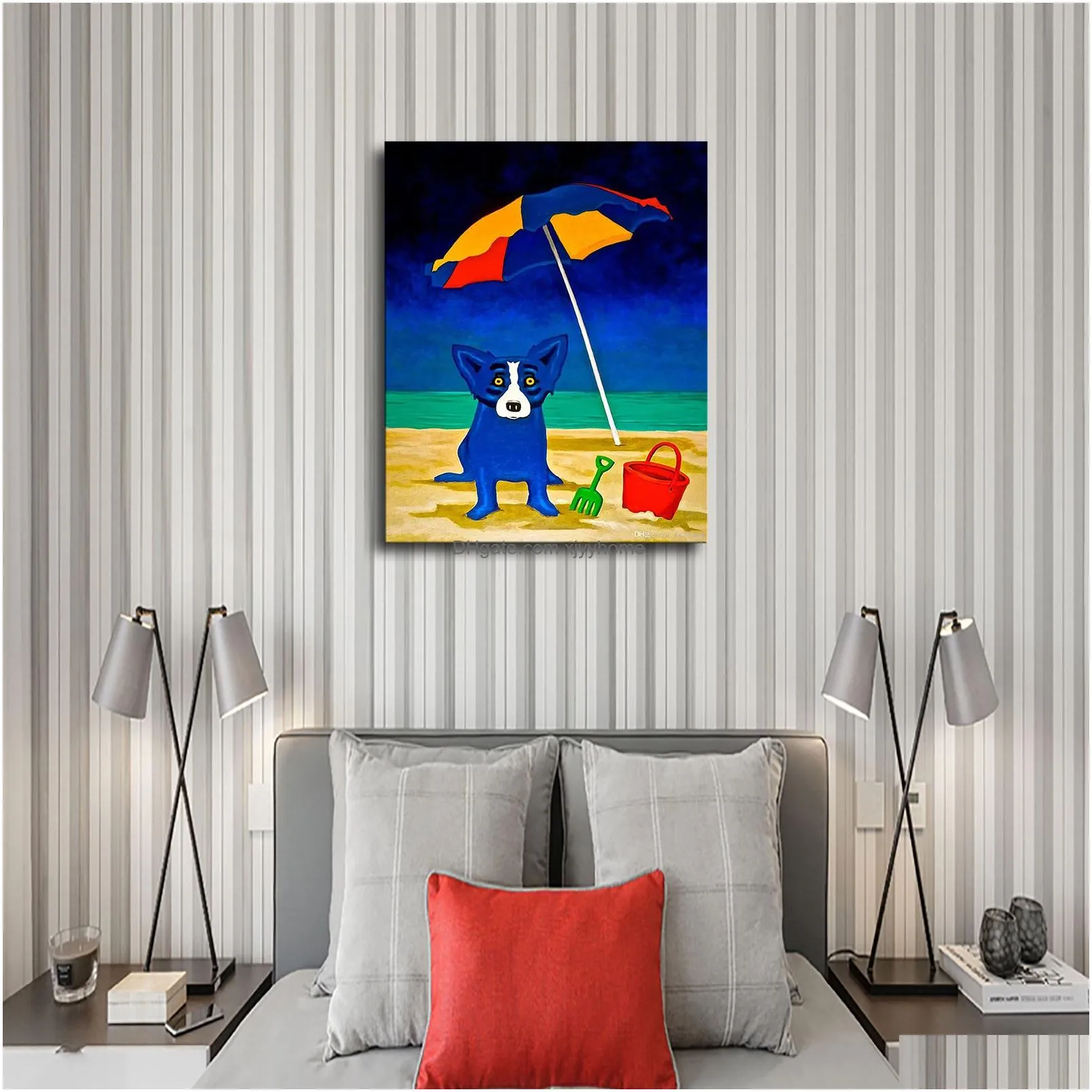 Paintings George Rodrigue Looking For A Beachhd Canvas Print Home Decor Art Painting Unframedframed8113124 Drop Delivery Home Garden A Dhnar