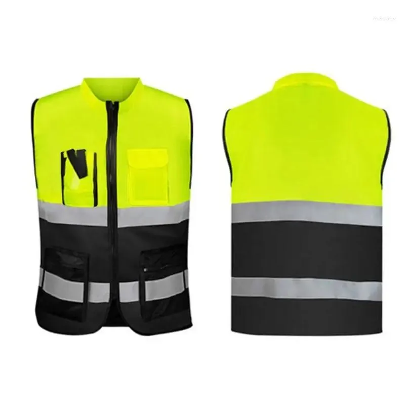 Motorcycle Apparel Night Work Security Running Cycling Safety Reflective Vest High Visibility Clothing J60F Drop Delivery Dhkg6