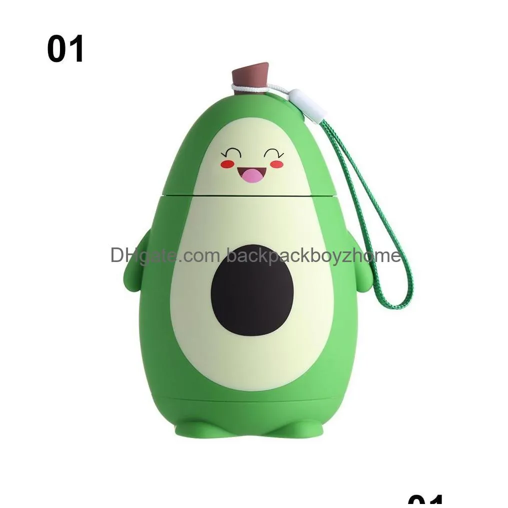 Water Bottles 280Ml Cartoon Avocado Water Bottle Portable Kawaii Kettle Double Layer Student Cute Cup Juice Drinking Cups Jy04 Drop De Dhrvk