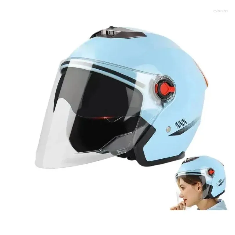 Motorcycle Helmets Open Face High Quality Fiber Glass Helmet Durable Anti-Fog Motorbike Vintage Casque With Visor For Scooter Drop De Dhja4