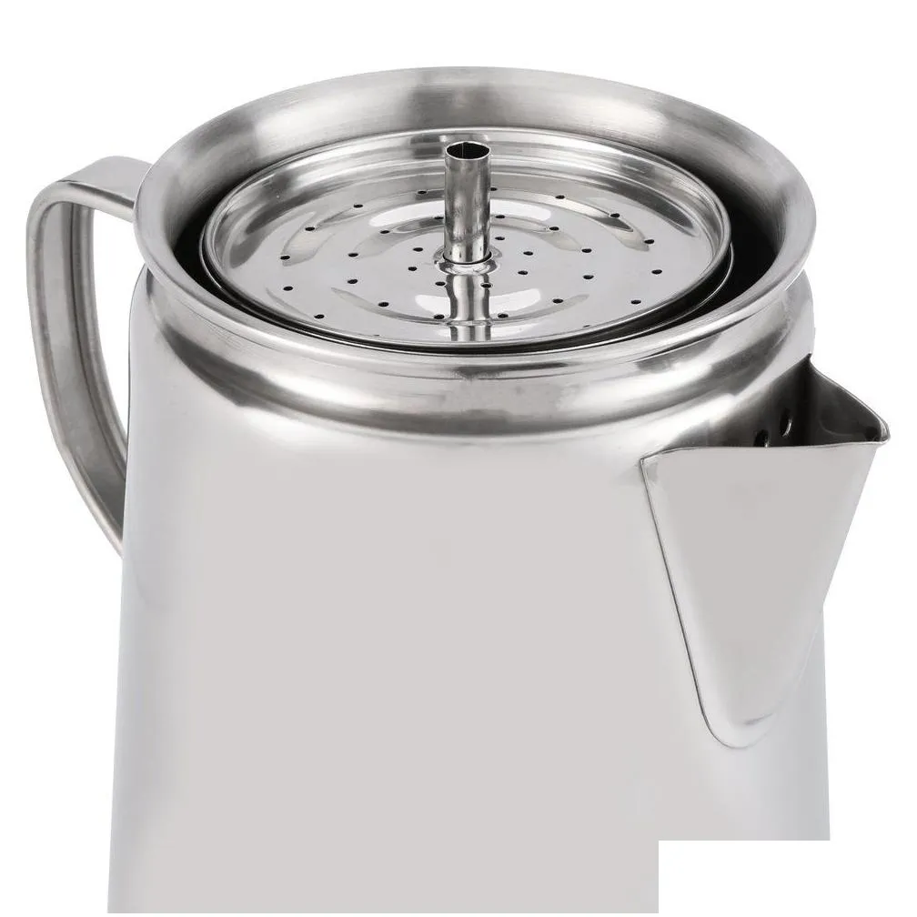 Camp Kitchen Stainless Steel 12 Cup Coffee Percolator Drop Delivery Sports Outdoors Camping Hiking Hiking And Camping Dhqvn