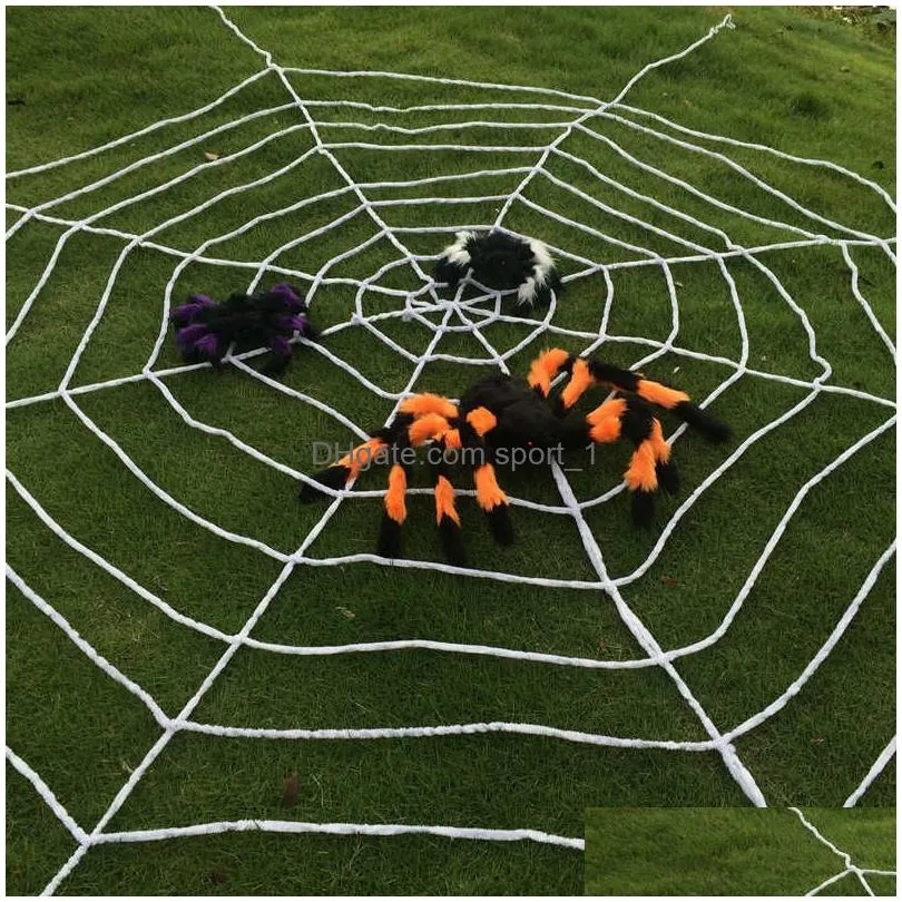 stretchy spiderweb halloween cobweb terror party decoration bar haunted house halloween spiders web halloween decor p08273678643