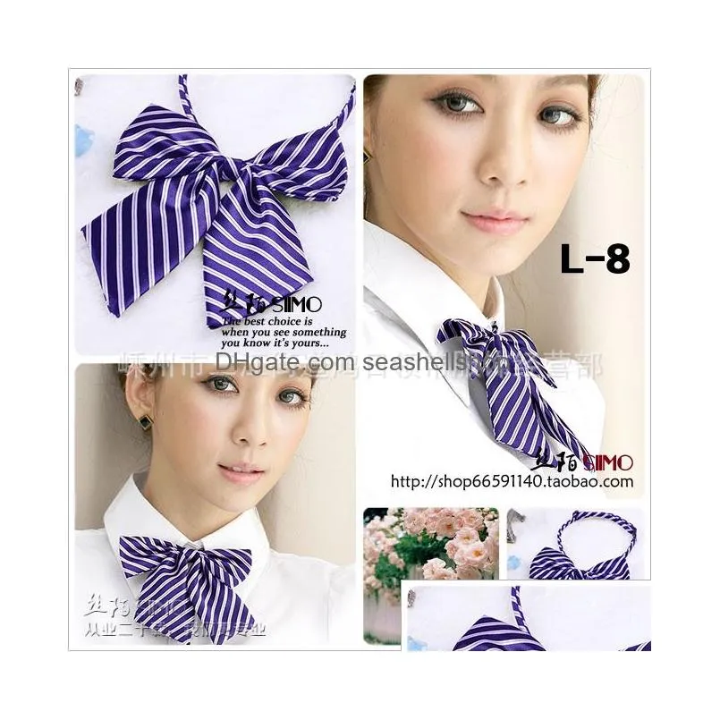 Bow Ties Womens Bow Tie 32 Colors Professional Bowknot For School Bank El Uniform Dress Lady Bowtie Necktie Fedex Tnt Drop Delivery F Dh5Yx