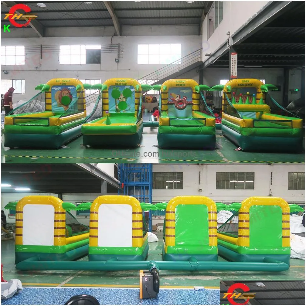  door ship outdoor activities 4 in 1 inflatable carnival game toys basketball ring toss sport game for sale