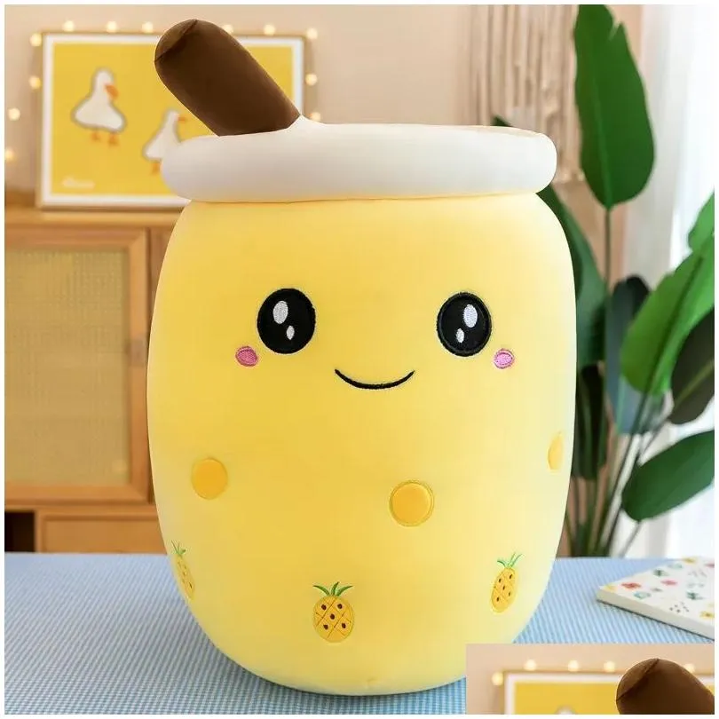 Party Favor 24Cm Cute Stuffed Pearl Cup Shape Toy Kawaii Peluch Bubble Cartoon Milk Tea Boba Pie P Drop Delivery Home Garden Festive P Dhdnf