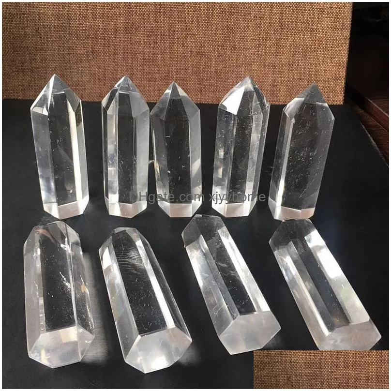 Arts And Crafts Large Natural Clear Crystal Quartz Tower Point Obelisk Wand Healing 8.5Cm 16Cm Drop Delivery Home Garden Arts, Crafts Dhjnp