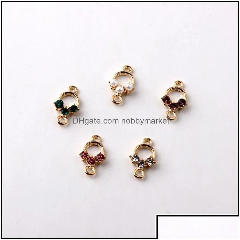 metals loose beads jewelry zircon pearl pendant double hole connector pendants for making diy necklaces earrings bracelets aessories wish