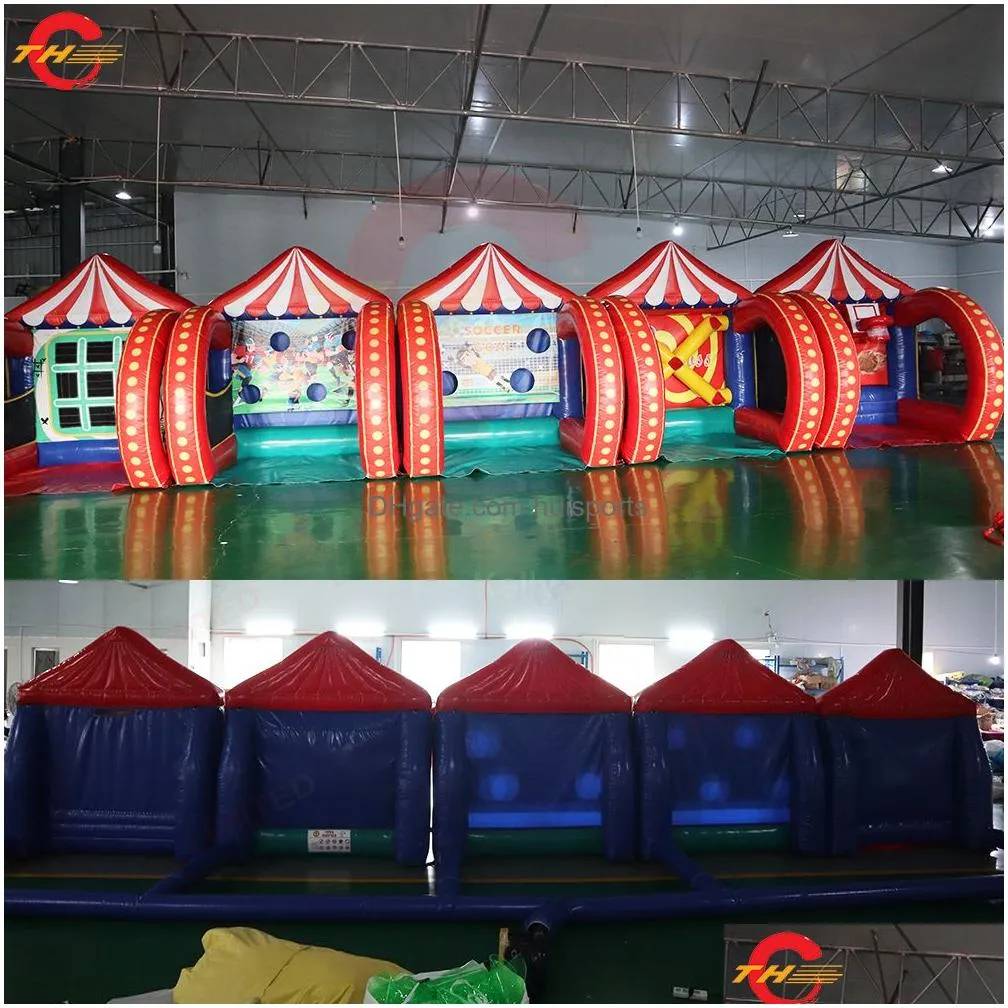  door ship outdoor activities 4 in 1 inflatable carnival game toys basketball ring toss sport game for sale