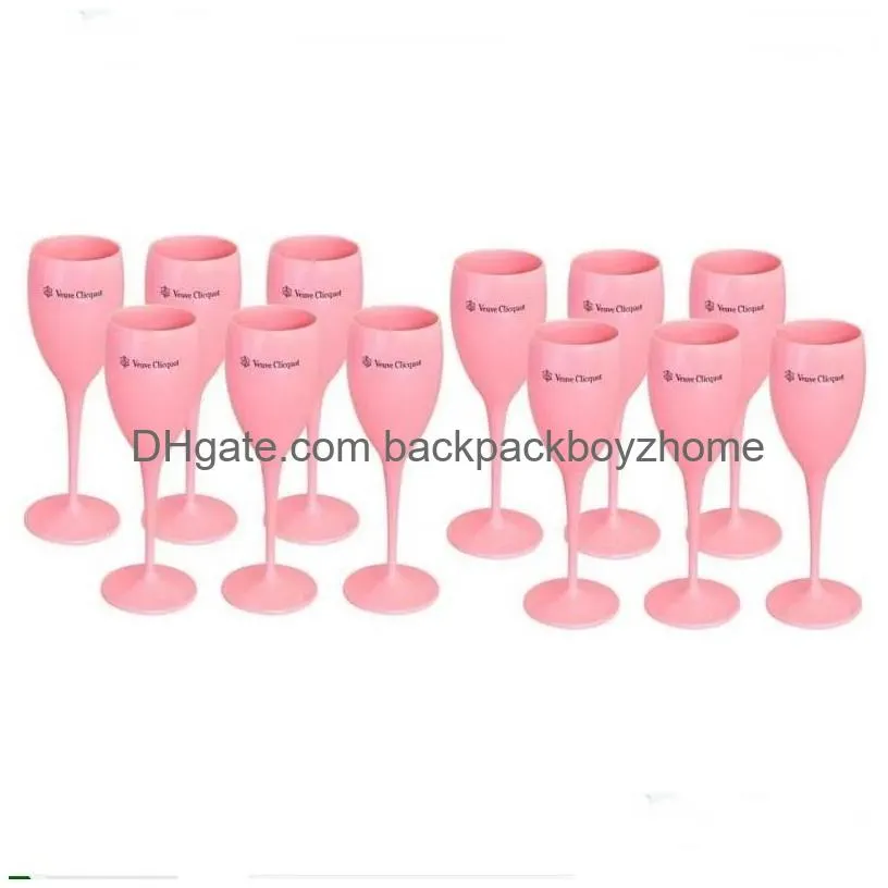 Wine Glasses New Acrylic Veuve Pink Orange Champagne Flutes Wholesale Party Wine Glasses Cups Fy5883 Jy18 Drop Delivery Home Garden Ki Dhc1P