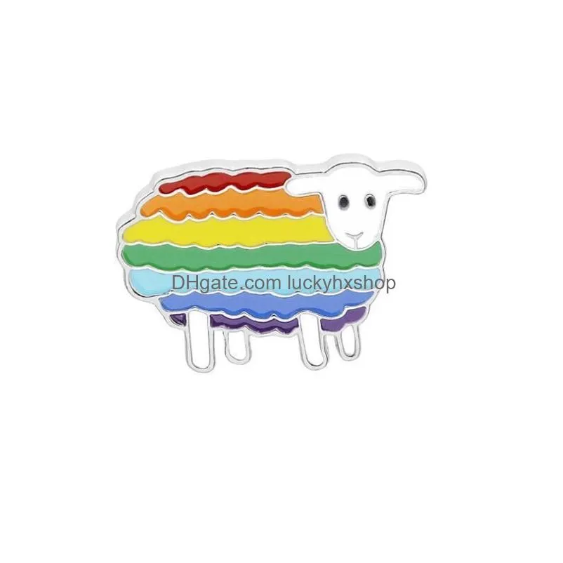 Pins, Brooches New Design Enamel Lgbt Pride Brooches For Women Men Gay Lesbian Rainbow Love Lapel Pins Badge Fashion Jewelry Accessor Dhqvi