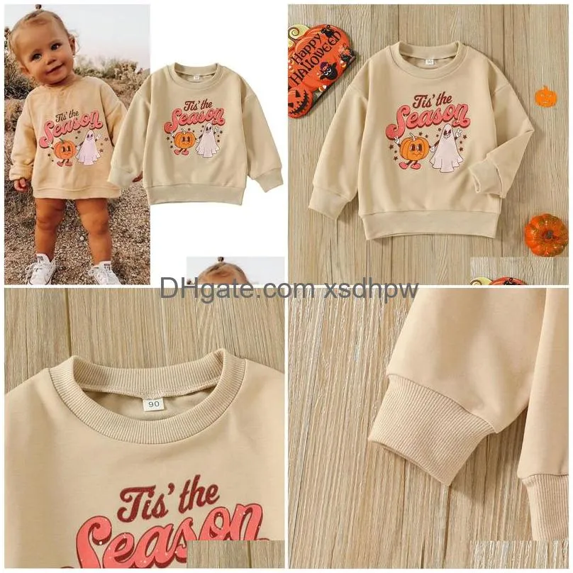 pullover -08-30 lioraitiin 0-5years toddler baby girl boy autumn halloween clothing long sleeve cartoon pumpkin printed sweatshirt