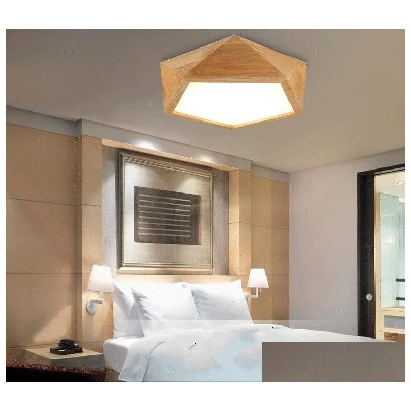 Ceiling Lights New Design Modern Led Ceiling Lights With Square Wood Frame Lamparas De Techo Japanese Style Lamps For Bedroom Llfa2673 Dhjse