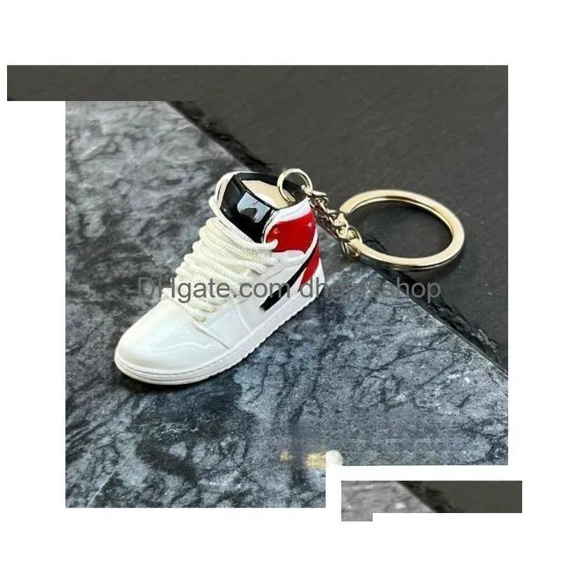 Keychains & Lanyards Designer 83 Styles 3D Basketball Shoes Keychain Stereoscopic Sneakers Keychains For Women Bag Pendant Mini Sport Dhmtd