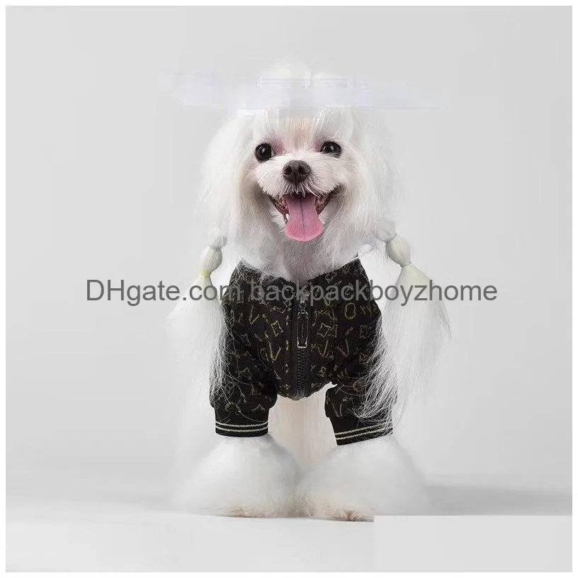 Dog Apparel Designer Dog Clothes Warm Apparel Jacquard Classic Letter Pattern Luxury Jacket Winter Coat For Cold Weather Small Medium Dhxrr