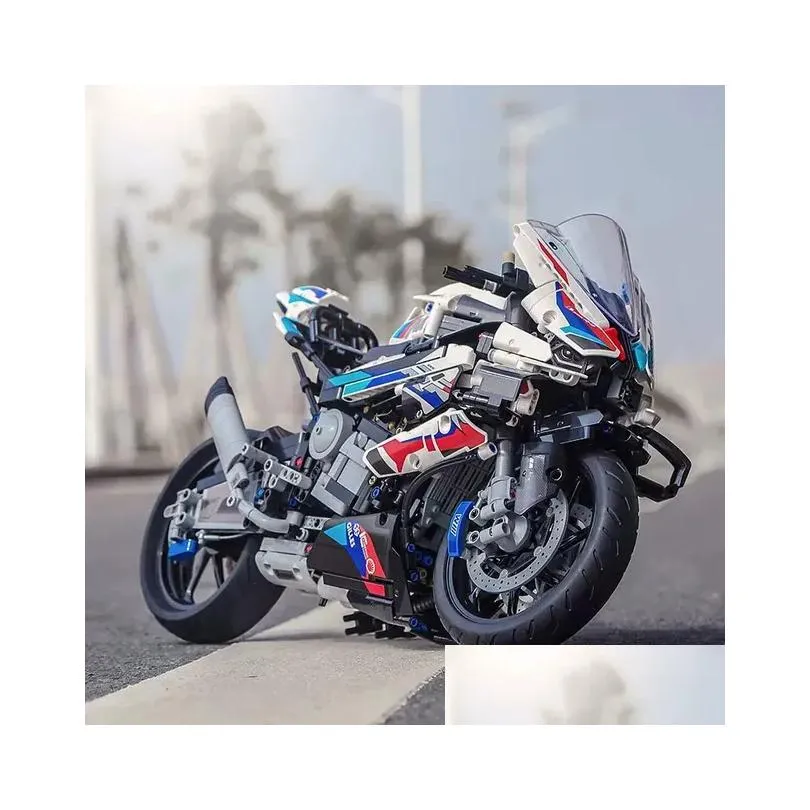 Blocks 1920 Pcs Technical Super Speed M 1000Rr Motorcycle Moc Building Block Compatible 42130 Motorbike Model Vehicle Bricks Toys Dro Dhbhi