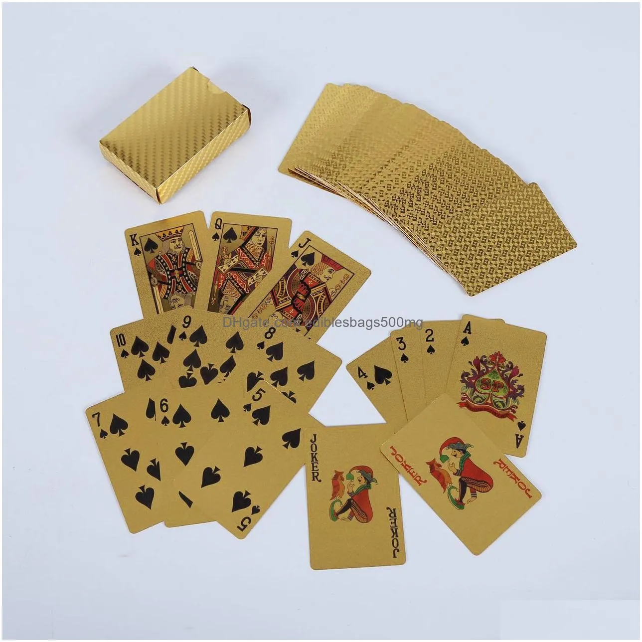 24k gold playing cards poker game deck gold foil poker set plastic magic card waterproof cards magic jugando a las cartas