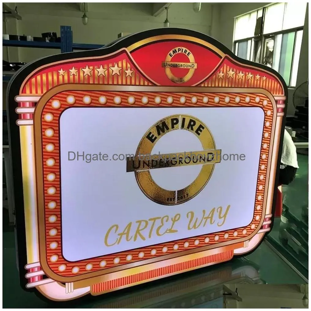 Other Bar Products Rechargeable Led Customized Lighted Display Marquee Mes Board Bar Wine Bottle Presenter Party Night Club Light Box Dhbc1