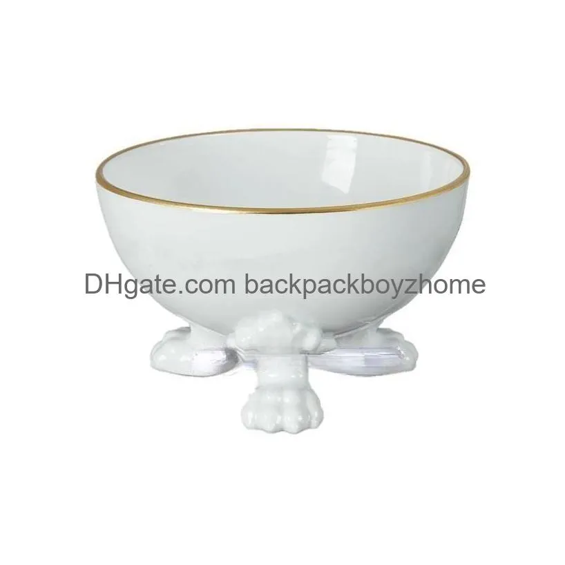 Cat Bowls & Feeders Designer Cat Bowls Bowl Anti Vomiting Raised Water Ceramic Pet Food For Flat Faced Cats Small Dogs Protect Pets Sp Dhjae