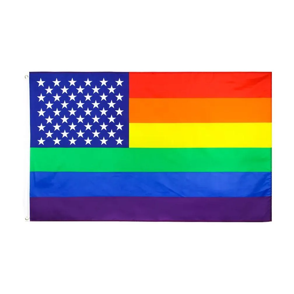 Banner Flags 8 Designs Direct Factory Wholesale 3X5Fts 90X150Cm Philadelphia Phily Straight Ally Progress Lgbt Rainbow Gay Pride Flag Dhkuy