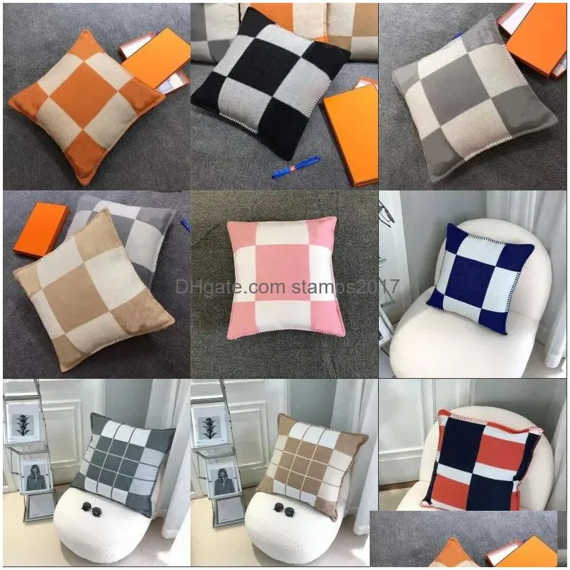 letter pillow cover bedding decoration pillowcase sofa chair sofa orange car thick cashmere cushion mens and womens casual designer pillow