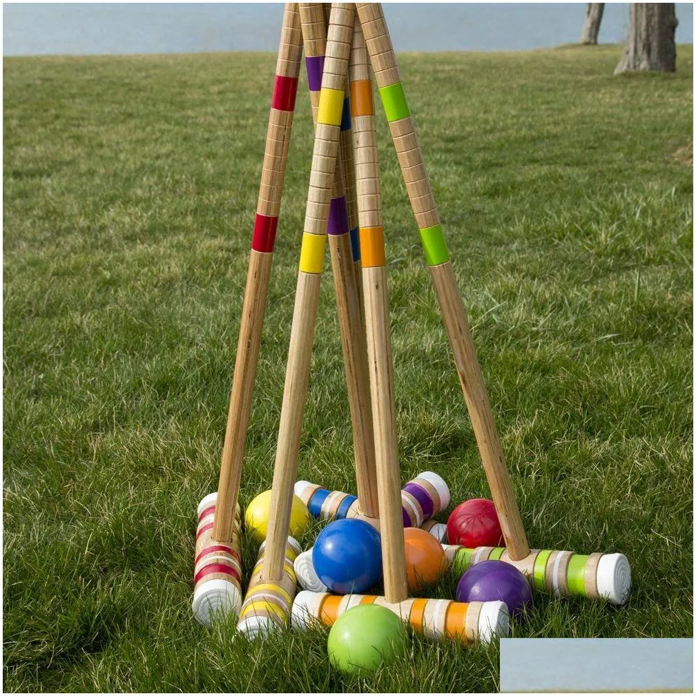 Outdoor Games & Activities Complete Croquet Set With Carrying Case 6 Players By Drop Delivery Sports Outdoors Leisure Sports Games Dhewp