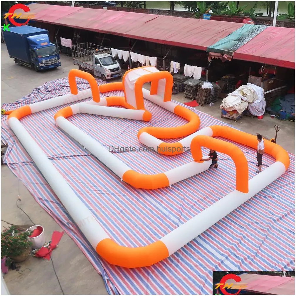  ship outdoor activities inflatable gokart racing track game toys didi car bumber balls race arena for sale