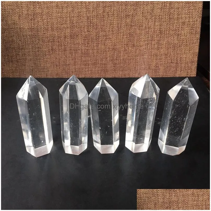 Arts And Crafts Large Natural Clear Crystal Quartz Tower Point Obelisk Wand Healing 8.5Cm 16Cm Drop Delivery Home Garden Arts, Crafts Dhjnp