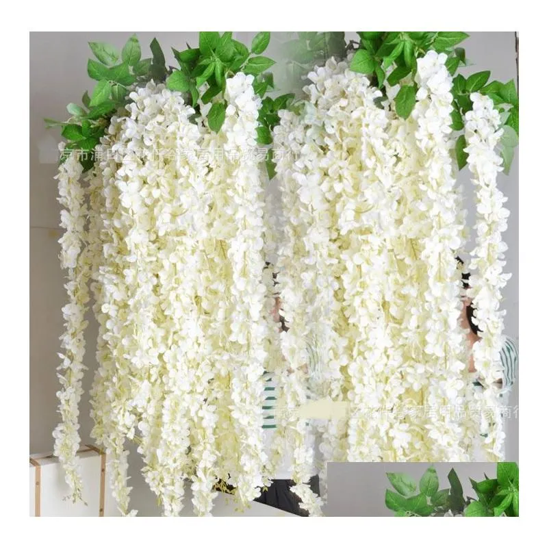 wedding decorations artificial wisteria vine rattan silk flower 1.5 meter centerpieces decorations bouquet garland ornament