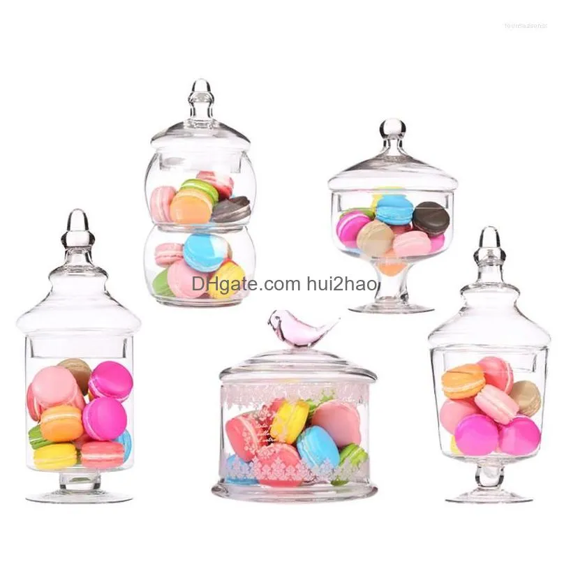 storage bottles creative glass candy jar bottle with lid kitchen living room dessert tank wedding cake