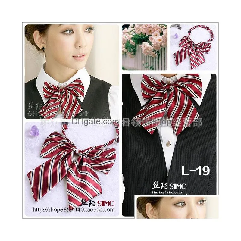 Bow Ties Womens Bow Tie 32 Colors Professional Bowknot For School Bank El Uniform Dress Lady Bowtie Necktie Fedex Tnt Drop Delivery F Dh5Yx