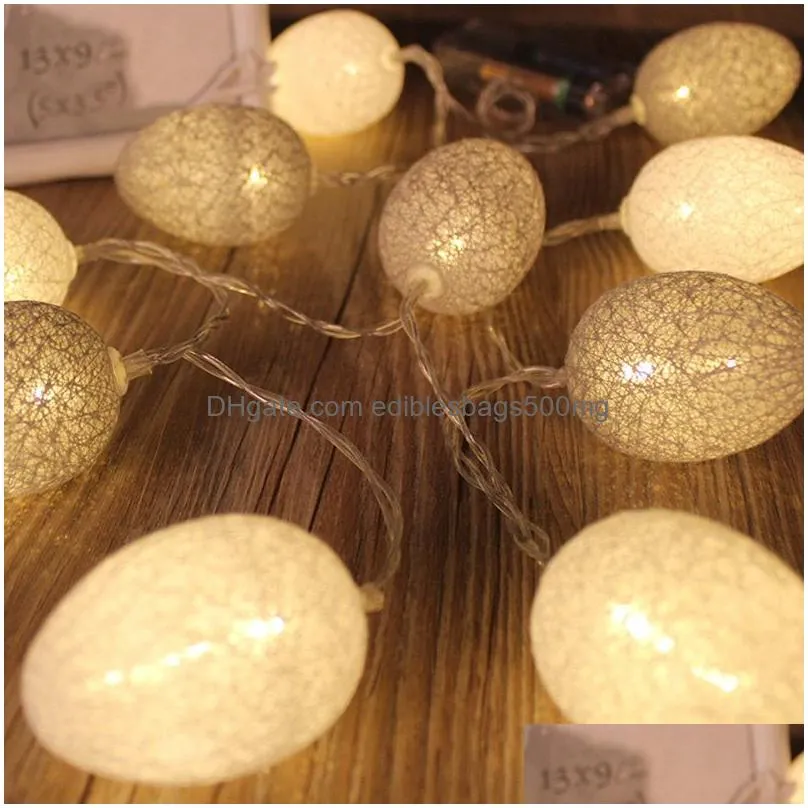 battery powered easter led cotton eggs light string colorful led easter egg string lights wedding party xmas decoration 5 length