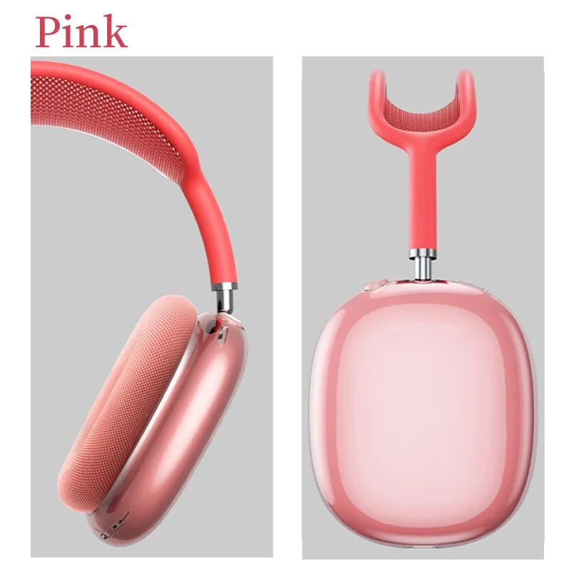 For  Max bluetooth earbuds Headphone Accessories Transparent TPU Solid Silicone Waterproof Protective case AirPod Maxs Headphones Headset cover Case