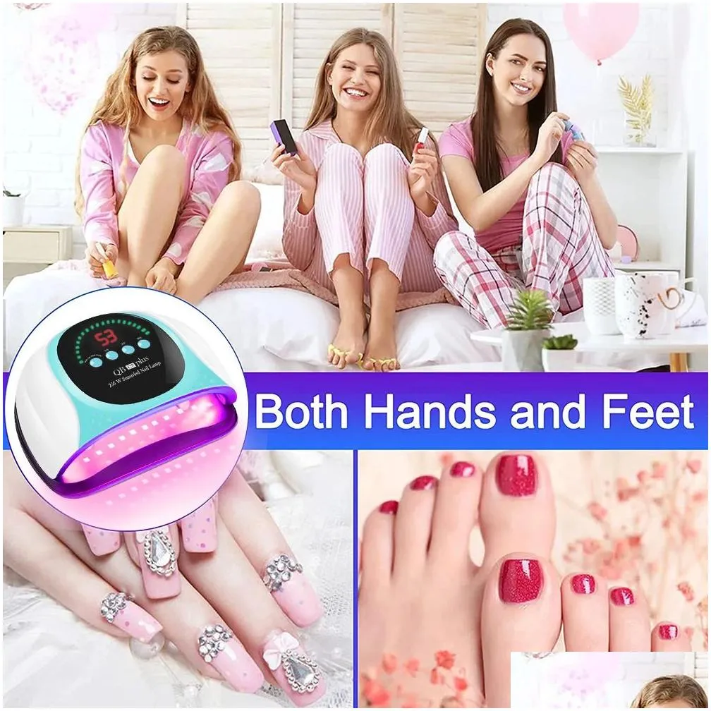 nail dryers 256w uv led red light nail lamp for gel nail polish with 57 lamp beads auto sensor and 4 timers professional led nail dryer