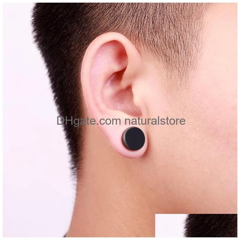 Men's black magnetic earrings discount