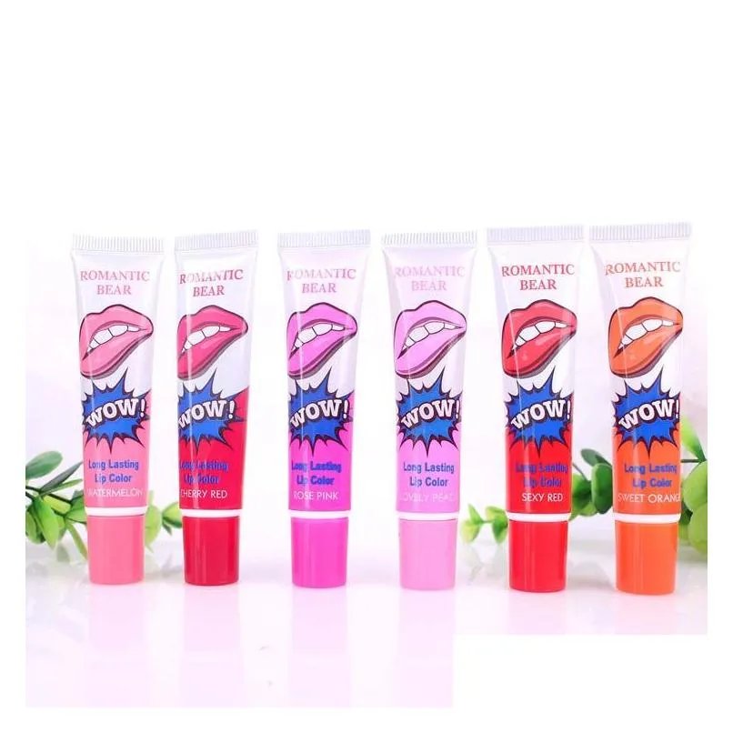 Lip Balm 1200Pcs Lip Gloss Lipstick Peel-Off Lasts For 24H No Stain Marine Collagen Balm Plant Romantic Bear Makeup Drop Delivery Heal Dhi94