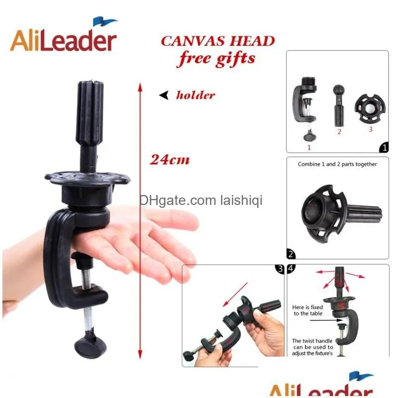 alileader canvas block poly head wig making head weft/wig display styling mannequin manikin dryer 21/22/23/24/25