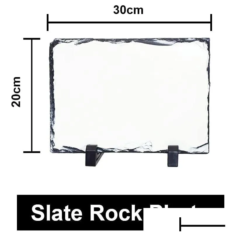 wholesale 8x12 inch sublimation blank p o slate rock plaque heat transfer picture frame blanks