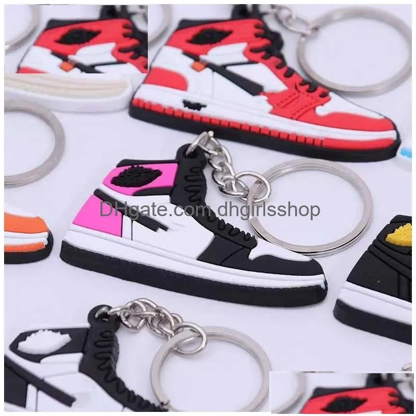 Keychains & Lanyards Wholesale Designer Mini Sile Sneaker Keychain Men Women Kids Key Ring Gift Shoes Keychains Handbag Chain Basketb Dhdrf