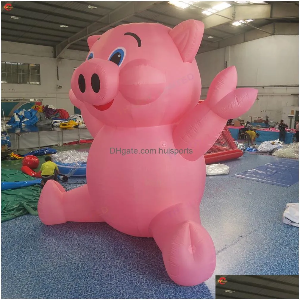  ship outdoor activities advertising 4m/5m/6m/10m  inflatable pink pig model customized air balloon animal replica cartoon for