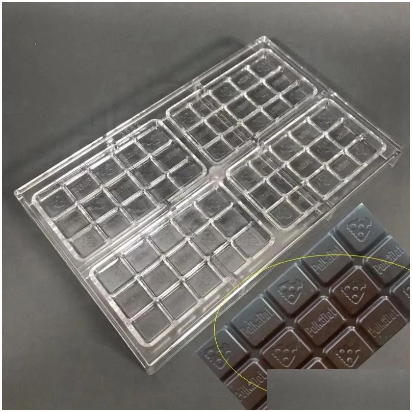 wholesale polka dot chocolate moulds blister kit transparent polkadot tray for chocolate lattice hard plastic template food grade mushroom bar molds with polkadot