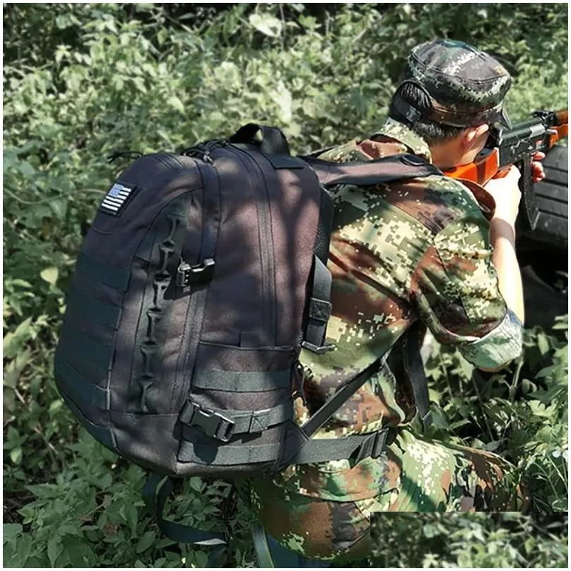 Outdoor Bags Army Backpack Molle 35L Cam Man Military Tactical Rucksack Waterproof Trekking Fishing Hunting Climbing Bag Mochila Drop Dhvmm