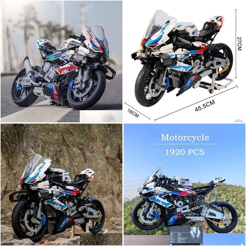 Blocks 1920 Pcs Technical Super Speed M 1000Rr Motorcycle Moc Building Block Compatible 42130 Motorbike Model Vehicle Bricks Toys Dro Dhbhi