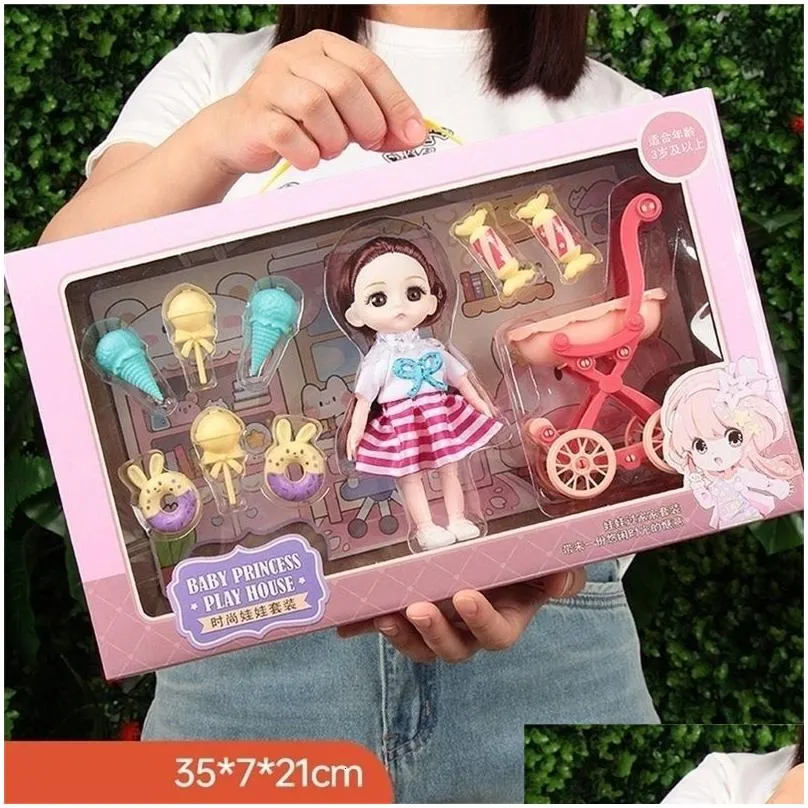 Dolls Toys Bjd Doll For Girls Gifts Princess Bag Pet Shop Bicycle Joint Movable Fl Set Diy Toy Children S Birthday Christmas 231202 D Dh7Ag